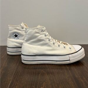 Converse Women’s Chuck Taylor All Star Platform Lift High Top White Shoes Sz 10